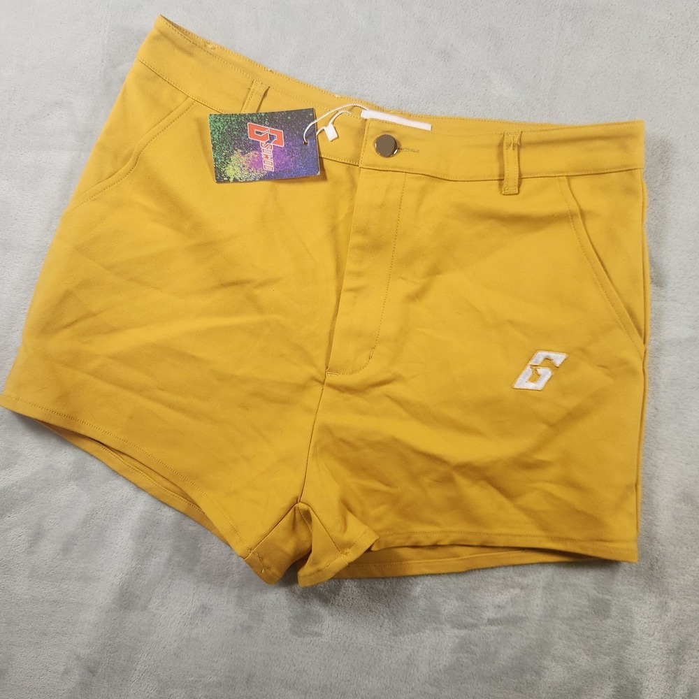 NWT - Gsuwoo So Real ~ Gold High‎ Waisted Duke Set Shorts Large